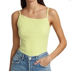 NWT Agolde Priya Ribbed Asymmetrical Tank Top in Blonde